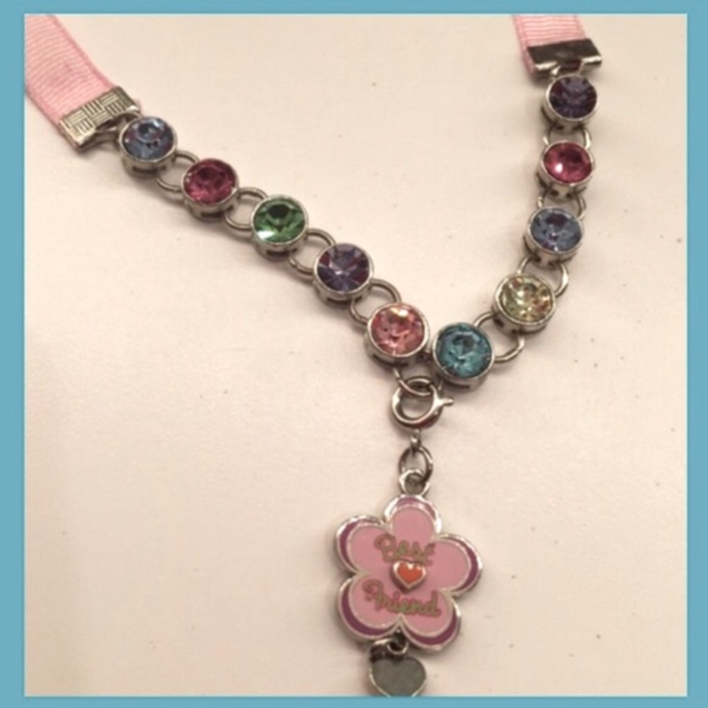 Charm It! Jeweled Ribbon Choker Necklace
